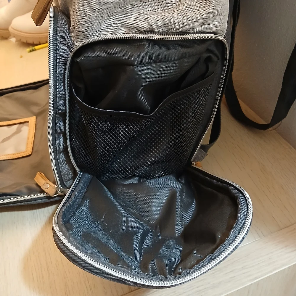 Bananafish Diaper Bag Backpack Gray Colorblock Everyday Diaper Bag